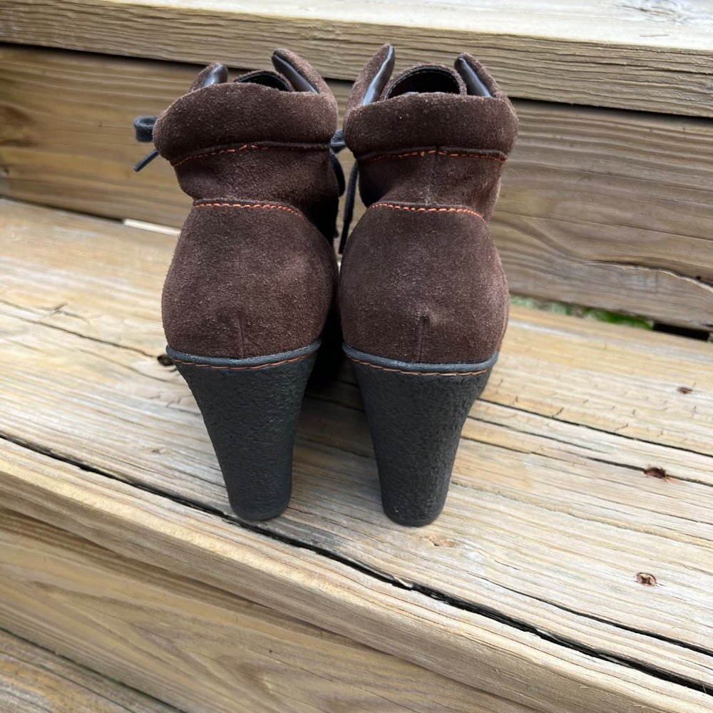 Born BOC Bootie Shoes Boots size 9.5 Women Brown Suede Lace Up BC6769 - Picture 7 of 10